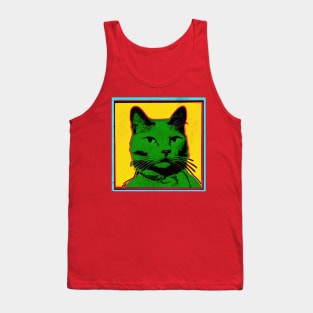 Pop Art Style Cat Tank Top